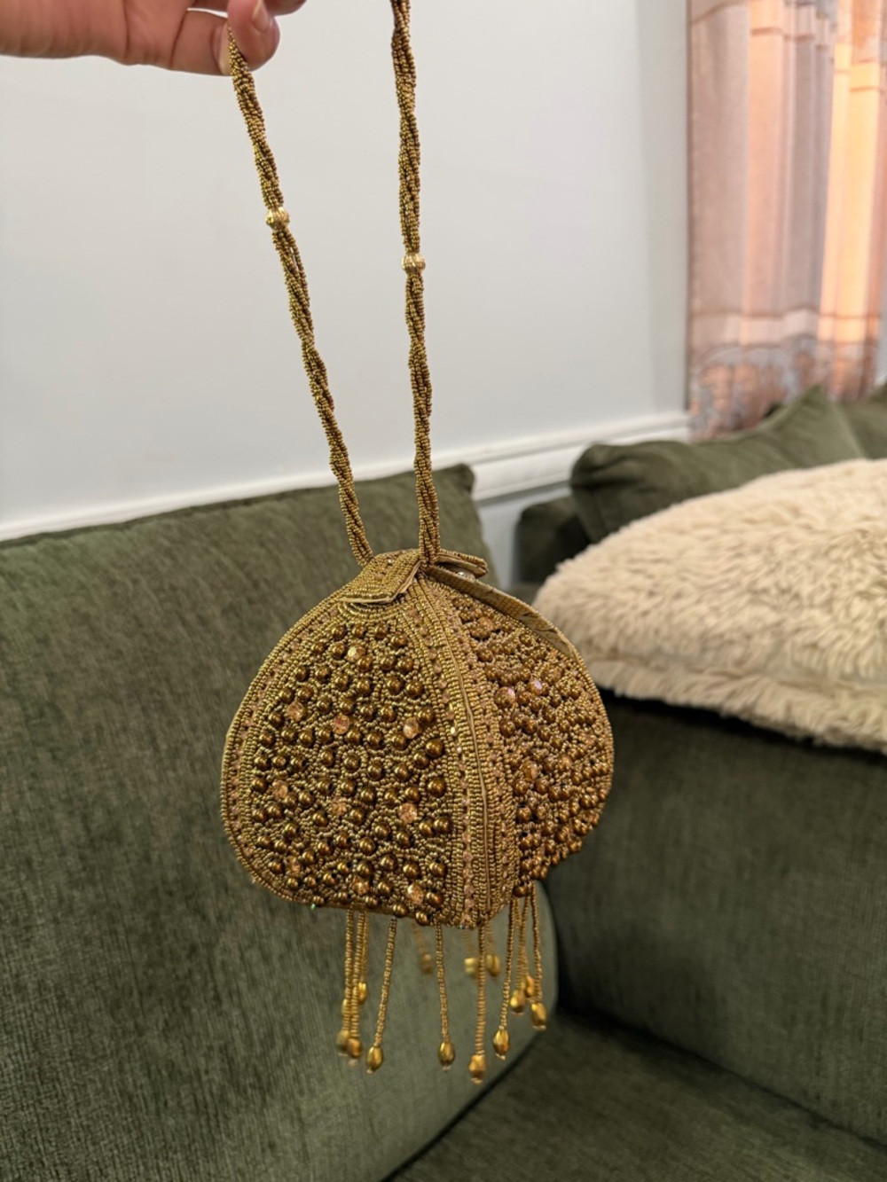 Gold Beaded Women’s Evening Pouch